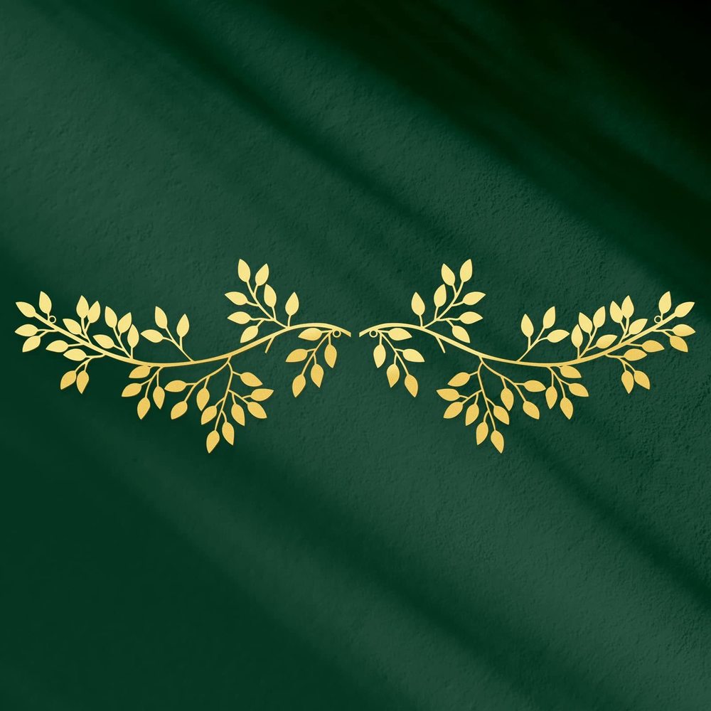 2 Pieces Metal Tree Leaf Wall Decor Vine Olive Branch Leaf Wall Art Wrought🤍